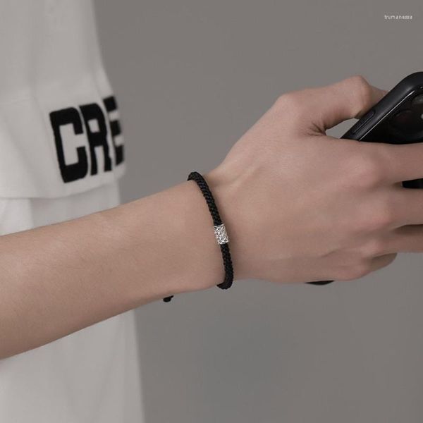 Catena a maglia Bracciale da uomo retrò Hip Hop Vento freddo Design di nicchia Corda a mano Fatta a mano In rilievo Intrecciato Semplice Ragazzi Gioielli Trum22