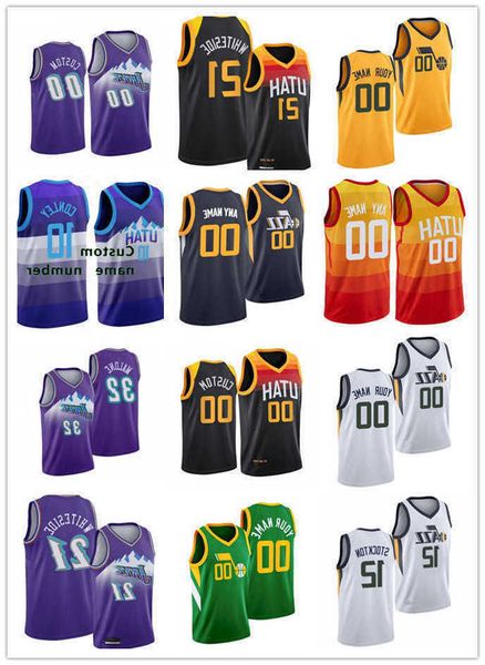 

75th custom mens women youth utah''jazz''24 malik fitts 13 jared butler eric 0 paschall hassan 21 whiteside basketball j, Black;red