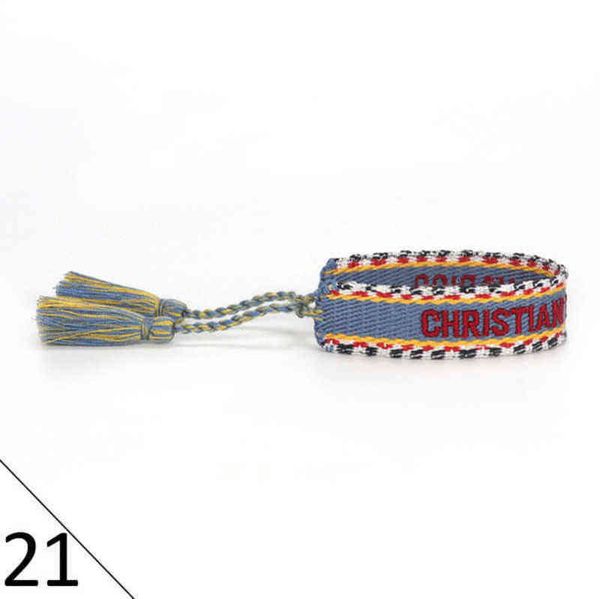 

designers fashion wovens friendship bracelet for luxury brand handmade braided bracelets with tassel print embroidery men bangle code 20-38, Golden;silver