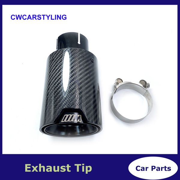 

1pcs car exhaust tips pipe glossy carbon fiber muffler tip for bmw m performance m2 m3 m4 m135i m235i m140i m240i m335i modified accessories