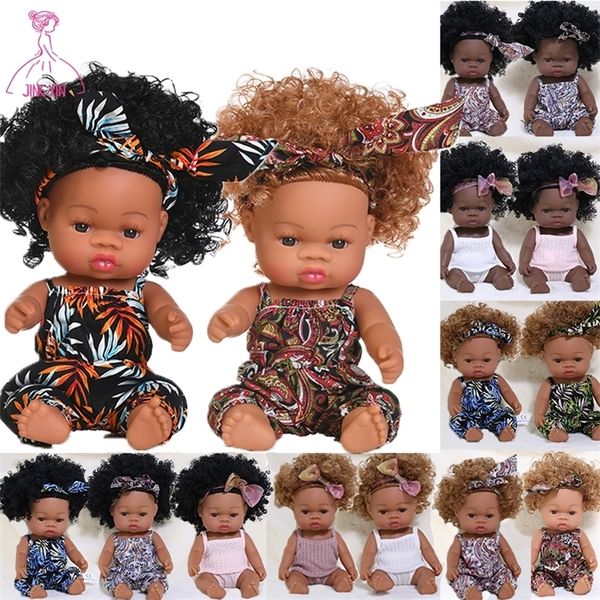 35CM American Reborn Black Baby Doll Bath Play Full Silicone Vinile Baby Dolls Realistico nato Baby Doll Toy Girl Regalo di Natale 220707