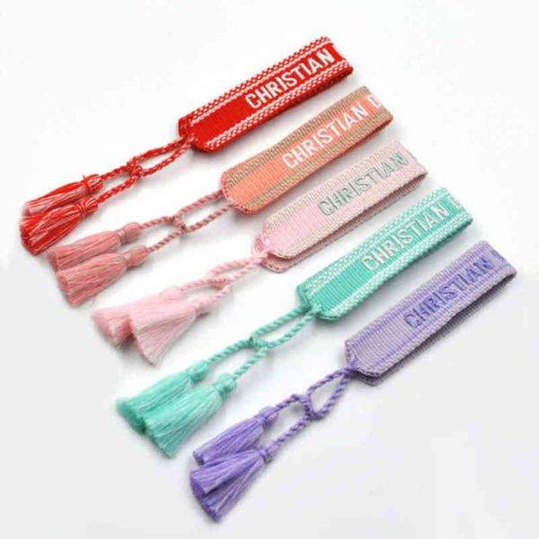 

brand fashion classic bangles jewelry men women handmade cotton signture embroidery luxury bracelets designer woven bangle fabrics bracelet, Black