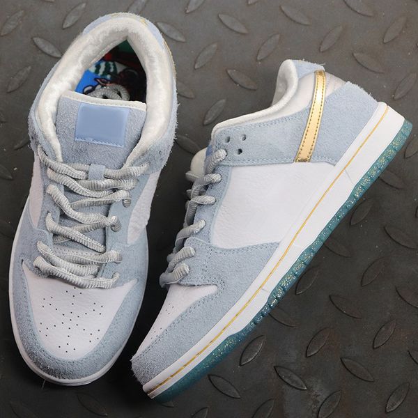 

shoes dunky men women casual white/psychic blue-metallic gold dunks mens trainer sports sneakers