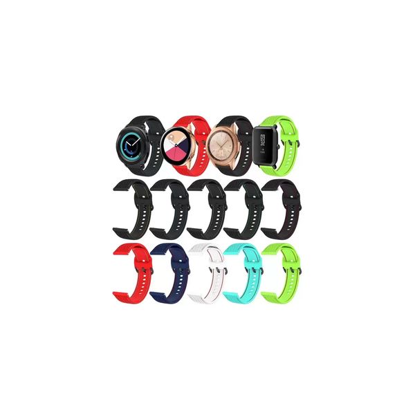 

20mm 22mm silicone band for samsung galaxy watch 2 40mm/ 44mm active 3 gear s2 watchband bracelet strap amazfit bip huawei watch gt 42mm 46m, Black;brown