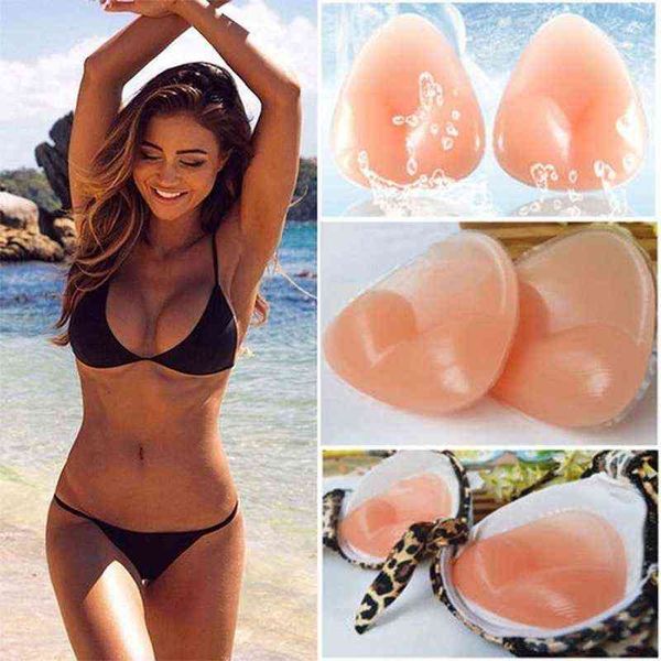 

5pc women's breast push up pad silicone bra underwear pad nipple cover stickers patch bikini insert swimsuit accessories 1pair y220725