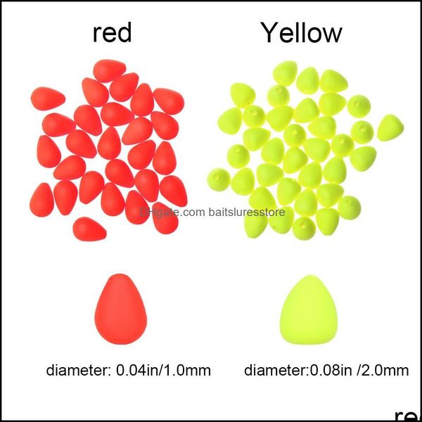 

terminal tackle fishing sports outdoors 100pc moveable float tail eye-catching beans sensitive signal sender visualable red/yellow drop de