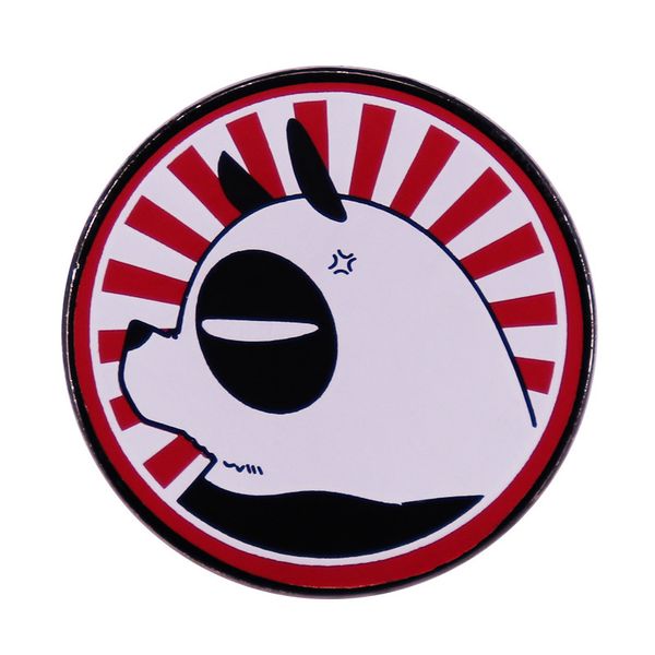 

angry panda bear cartoon funny badge medal brooch enamel pin accessories, Blue