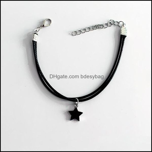 

link chain bracelets jewelry fashion black blue pentagram pendant necklace charming couple party hand accessories dhufx