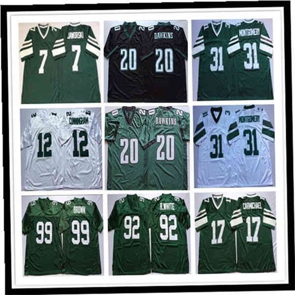 CHEN37 NCAA MAN Retro Football Randall Cunningham Brian Dawkin Jersey Reggie White Ron Jaworski Harold Carmichael Jerome Brown Joyner Vintage