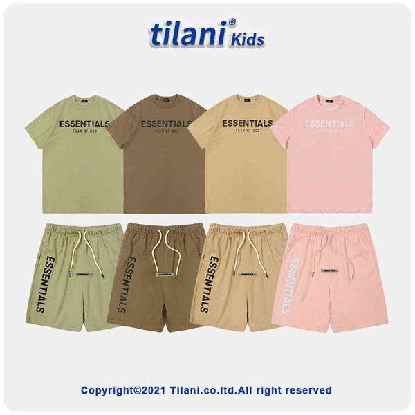 

tilani children's fashion brand high street loose fit children's two piece set with lettered print ins baby set, White