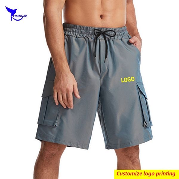 Shorts de corrida militar masculino personalizado fluorescente tático corredores calças curtas homens soltos ginásio fitness sportswear bottoms 220613