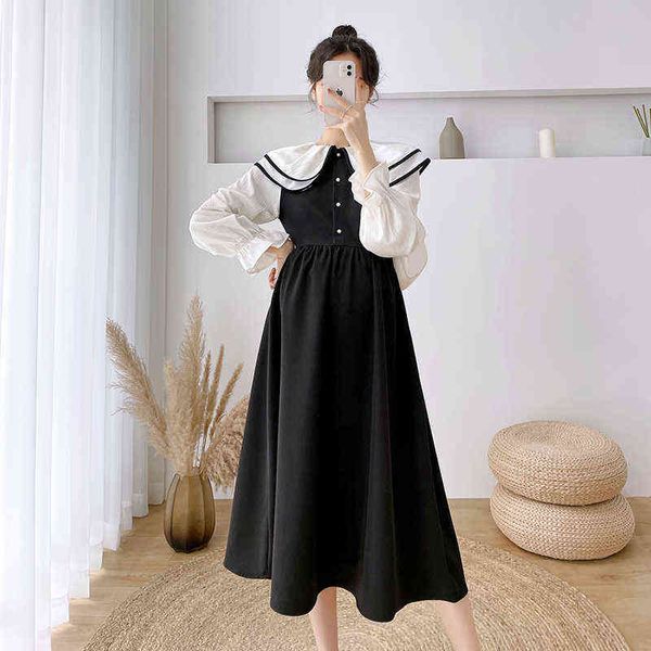 

pregnant women spring high waist dress j220628, White
