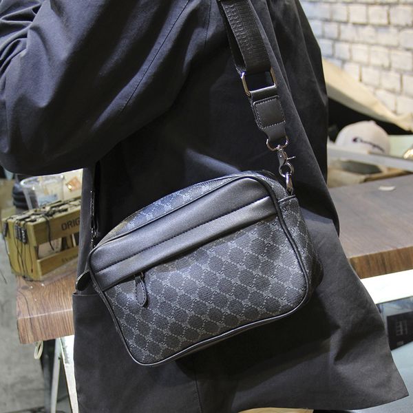 

classic plaid design men small flap bags leather zipper shoulder crossbody bags teens travel mini coin purse bags