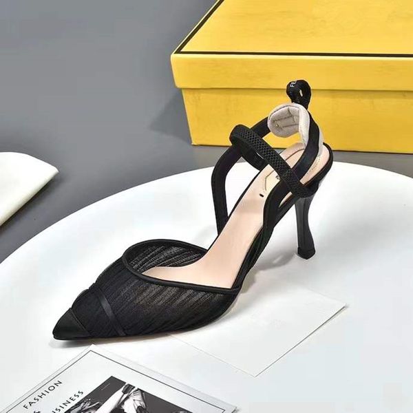 2022 Classici sandali con tacco alto party 100% pelle donna scarpe da ballo designer tacchi alti sexy 10 cm lana ruggine cintura donna fibbia tacchi spessi scarpe da donna grandi 35-42