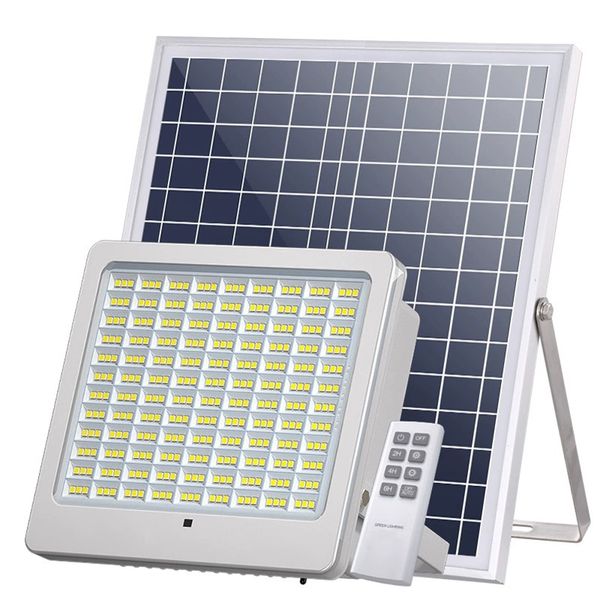 Varejo novas luzes solares de inundação controle remoto com suporte ajustável para iluminação externa de iluminação externa Light Spotlight