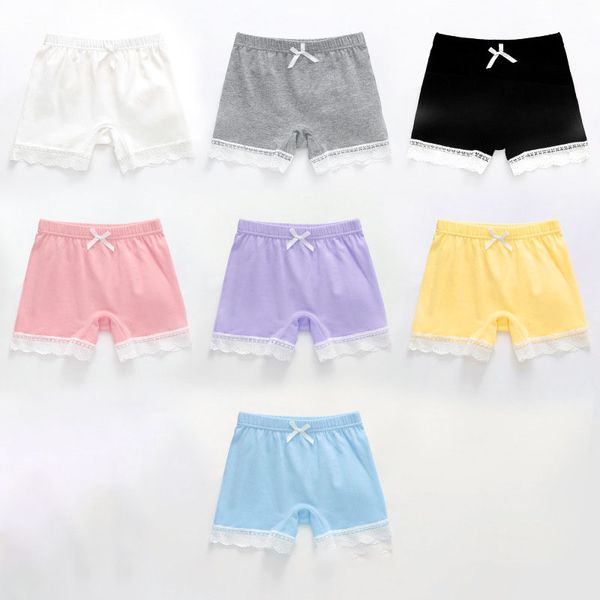 7 Farben INS Kinder Mädchen Baumwolle Shorts Sommer Dünne Spitze Leggings Doppel Schritt Antibakterielle Sicherheits Hosen Baby Kurze Strumpfhosen M4087