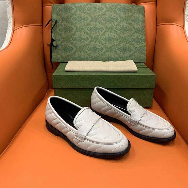 

luxury dress shoes fashion women genuine leather loafers white black g buckle summer platform loafer shoe with box