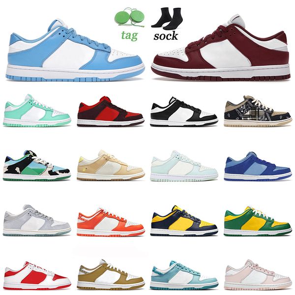 

low skate running shoes designer unc bordeaux green glow black white cherry lemon drop michigan blue paisley mens women outdoor sports sneak