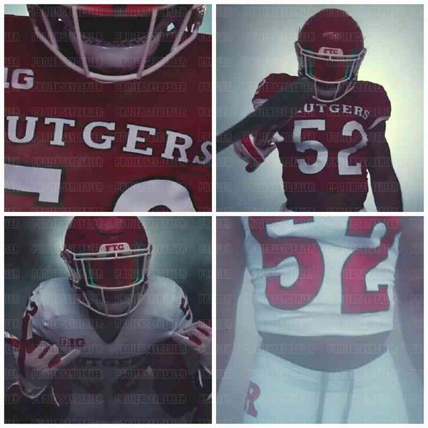 

c202 rutgers scarlet knights 2020 new uniform geo baker nick brooks shaq carter mamadou doucoure joey downes harper jr. ncaa football jersey, Black