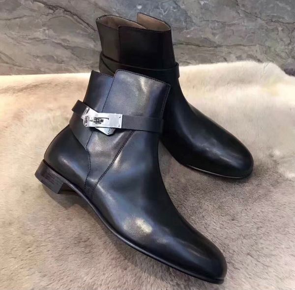 

22s elegant design women kelly neo buckles ankle boots ladies bottes party wedding dress shoe martin boot famous winter lady girl knight boo, Black