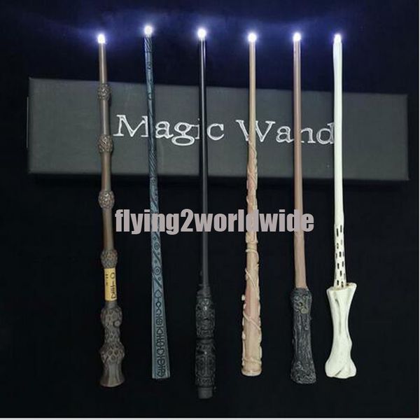 

metal core magic led wand magic props with high class gift box cosplay toys kids wands light stick toy children christmas xmas birthday part