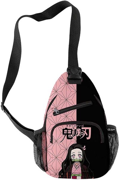 

demon slayer backpack bags single shoulder bag anime cosplay sling backpack