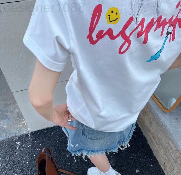 

women's t-shirt designer 22 spring and summer new letter graffiti printing loose comfortable youth vitality foreign style short sleeved, White