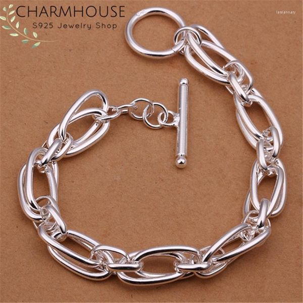 Link Chain Charmhouse 925 Bracelets de prata para mulheres pulseiras de pulseira Acessórios de jóias de moda Bijoux GiftSlink Lars22