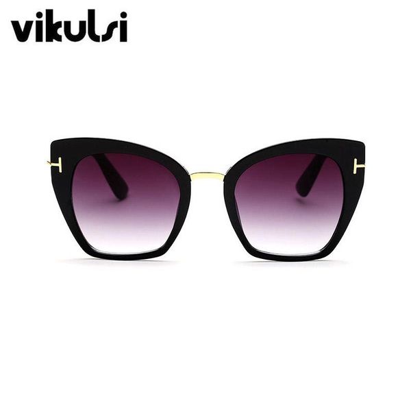 

sunglasses fashion brand designer cat eye women tom sun glasses big size cateye vintage oversize female gradient pointssunglasses227l, White;black