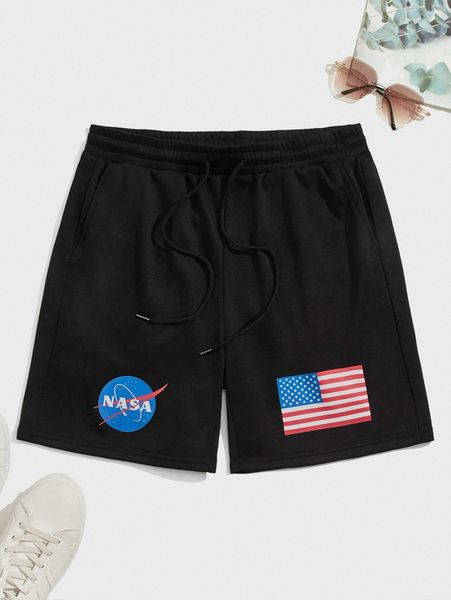 

men letter & american flag graphic shorts d9wp#, White;black