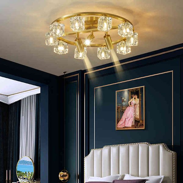 

pendant lamps light luxury copper chandelier simple modern atmosphere living room dining creative personality bed with spotlight ceiling lam