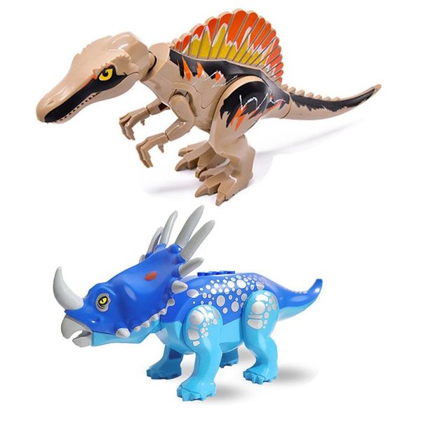 

2021 jurassic dinosaurs world park raptor tricera spinosaurus dino figures building blocks bricks toys juguetes xmas gift267y