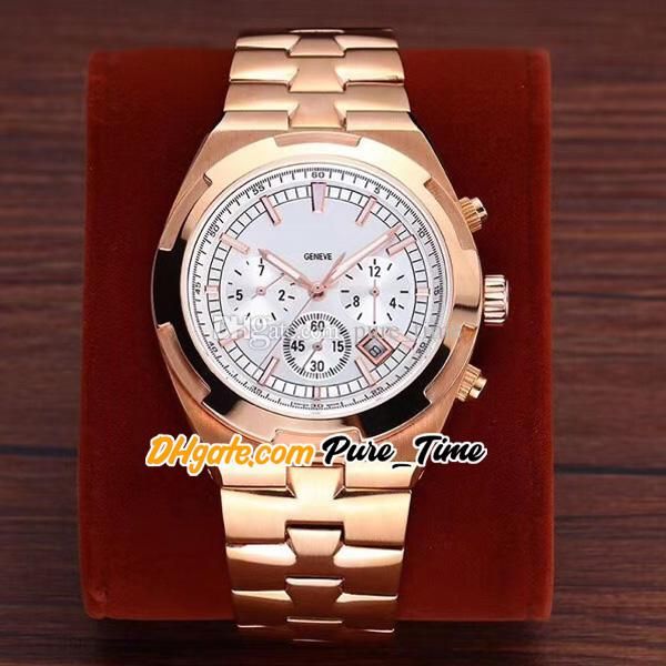 

mlf overseas 42mm 5500v/110a-b075 automatic mens watch 5500v white dial rose gold case bracelet (no chronograph) gents watches e136a (1), Slivery;brown