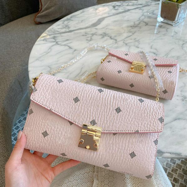 

2023 women's bags chain envelope bag haze powder one shoulder slant span pack