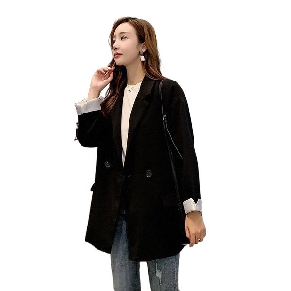 

women's jackets 2021 retro british style one button black net red suit women's casual temperament coat bw78411 t06e#, Black;brown