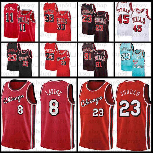 

2 lonzo ball 11 demar derozan basketball jersey zach 8 lavine michael 1 derrick rose 23 9 chicagos bull mj 91 dennis rodman 33 scottie pippe, Black;red