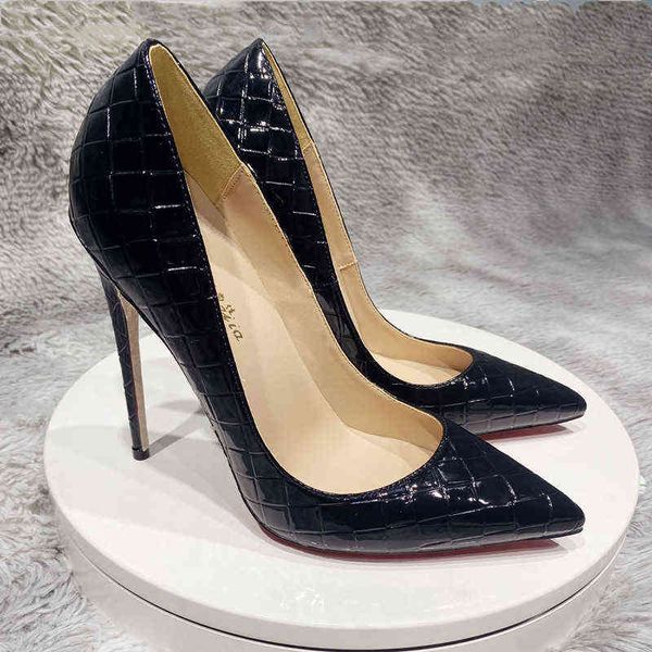 

black women's knitted high 12cm shoes professional thin red 10cm sharp light t220730