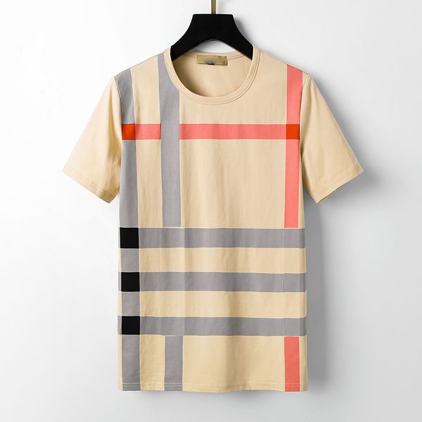 

2022 european and american men s short-sleeved t shirt summer trend handsome short sleeved male letter print simple casual half sleeve grid, White;black