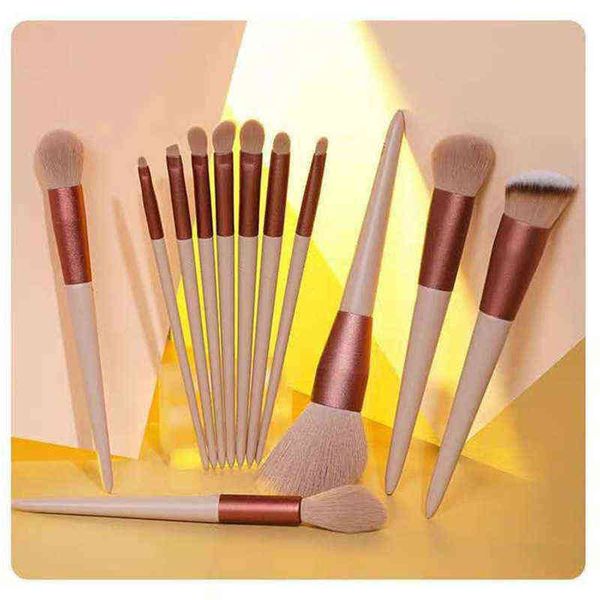 

13 makeup brushes set loose powder eye shadow blush concealer multifunctional beauty cosmetics tool 0311