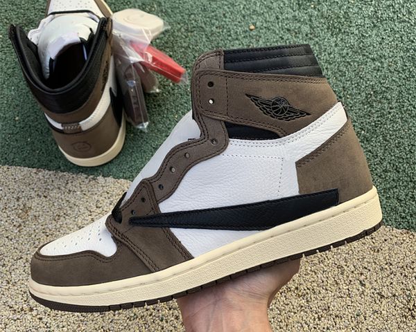 

shoes authentic high og 1 ts x jumpman 1s basketball brown leather mens sports sneakers send