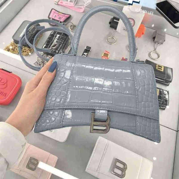 

designer balencaigass handbag bag women's summer 2022 new high-grade texture hourglasss crocodile pattern versatile messenger shoulder