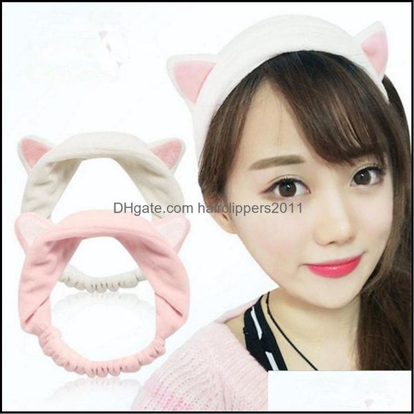 

headband hair accessories tools products women elastic washing face band cut cat ear makeup headwear drop delivery 2021 w67dl, Black;brown