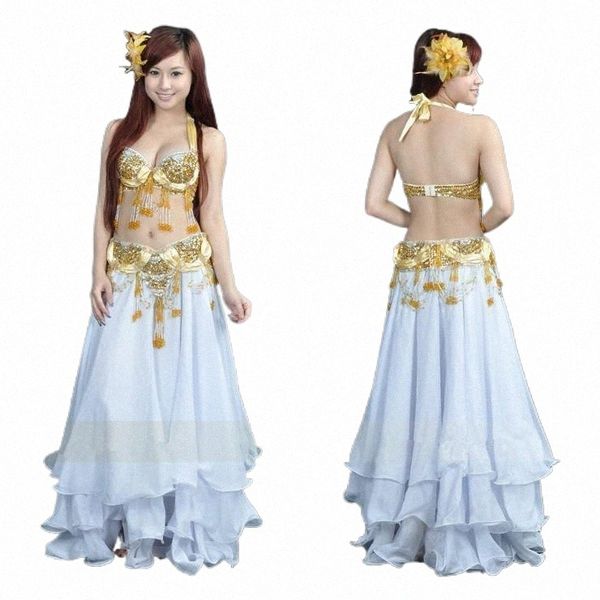

stage wear belly dance costume 2pcs bra&belt dancing women dancer clothes set bellydance gold colo u0iw#, Black;red
