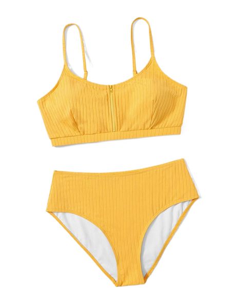 

plus zip front bikini swimsuit q1yo#, White;black