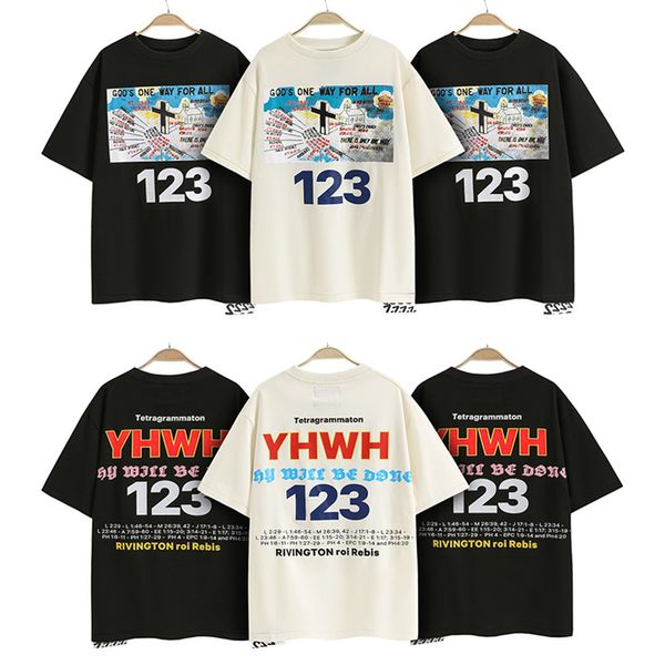 Mode Hip Hop Vintage Tops T-shirt Für Männer Kirche Kreuz Druck High Street Kurzarm Casual Lose Tss T-shirt RRR123