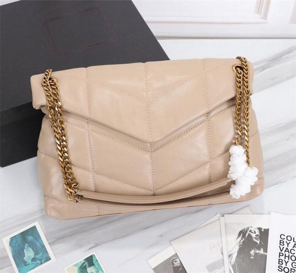 LOU LOU PUFFER Bolsa Designer de Luxo Bolsas Workmanshi Acolchoado pele de cordeiro macio Couro real e de alta qualidade Antiga bolsa de ombro de metal para mulher bolsa feminina