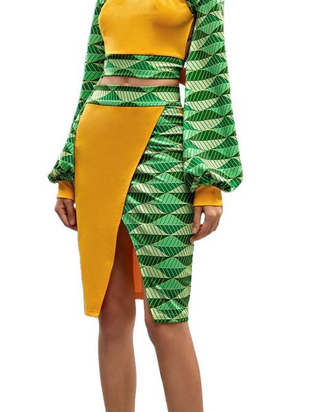 

x going global colorblock zip side asymmetric hem skirt j5ef#, Black