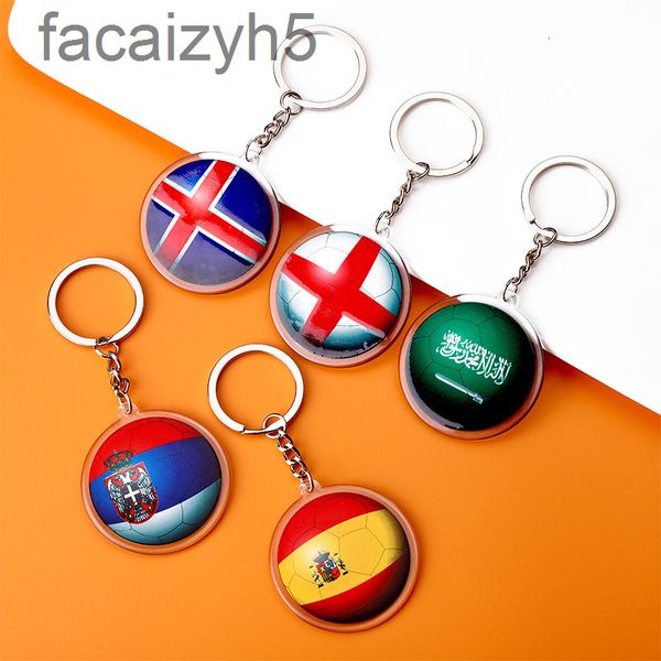 

key rings designer various round national flag icon acrylic key chain spherical hanging accessoriespazw, Slivery;golden