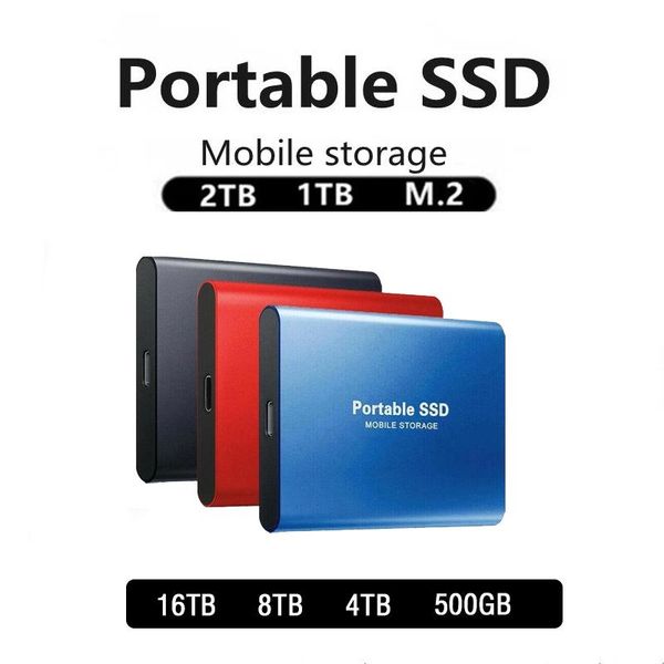 Hubs USB 3.1 16 TB SSD Harici Sabit Sürücü Mobil Katı Durum Disk Masaüstü Telefon Dizüstü Yüksek Hızlı Depolama Memori Stick