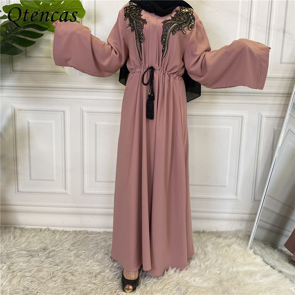 

eid dubai abaya turkey hijab dress muslim for women middle east caftan ramadan arabic modest islamic clothing maxi kaftan robe, Red